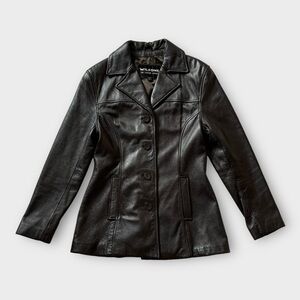 Vintage 90s/Y2K brown leather blazer jacket by Wilsons Leather